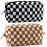 ZLFSRQ 2Pcs Checkered Pencil Case Cute Pencil Pouch for Teens Checkered Makeup Bag Medium Travel Cosmetic Bag Preppy Makeup Pouch for Purse Aesthetic Zipper Toiletry Bags Organizer(Black/Brown)