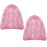 Waydress 2 Pieces Mesh Hair Net Rayon Knit Snood Women Crocheted Sleep Cap (Pink)