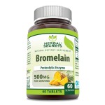 Herbal Secrets Bromelain Supplement 500 Mg Tablets Supplement | Non-GMO | Gluten Free | Made in USA (60 Count)