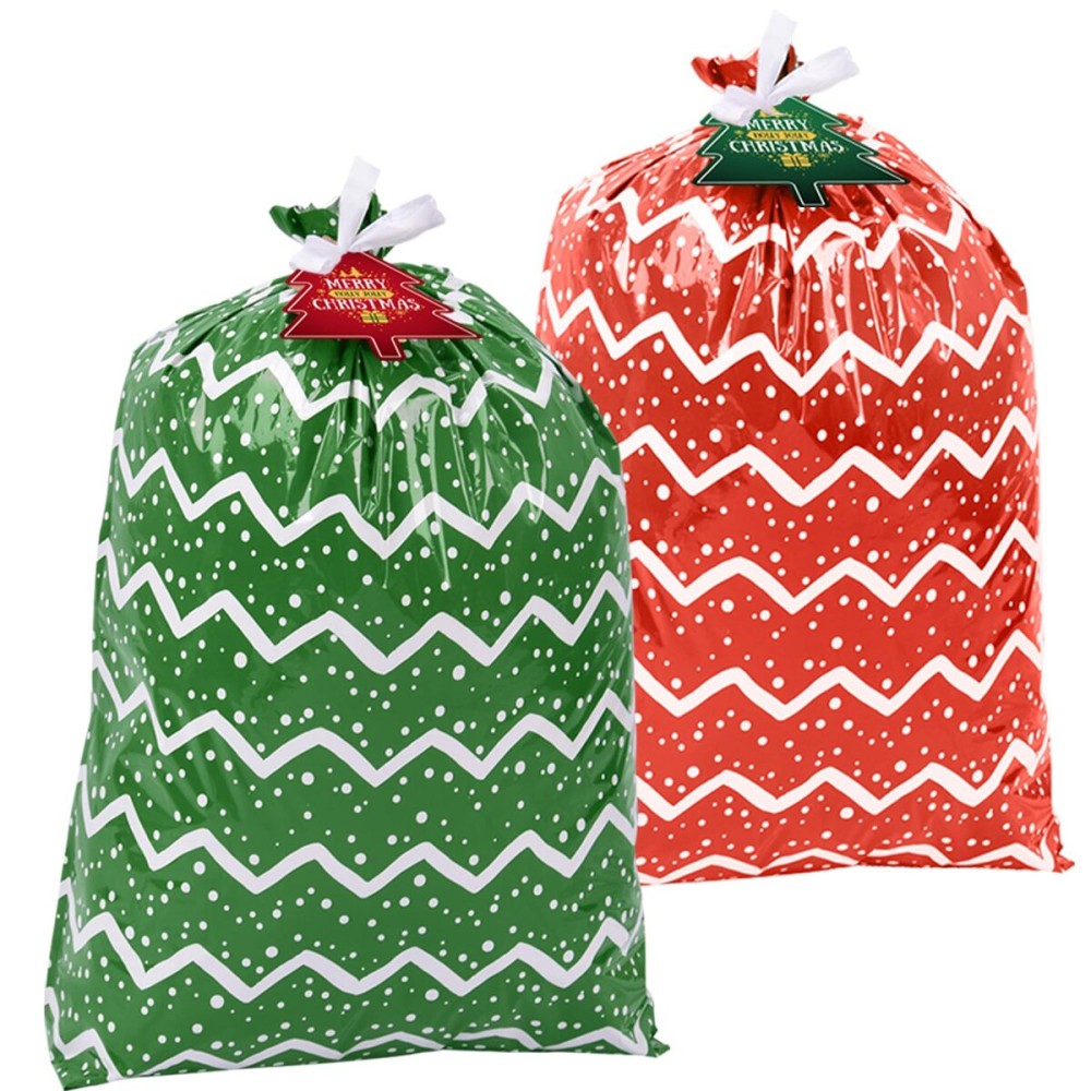 YALTOON Large Christmas Gift Bags, 2pcs 44x 36 Jumbo Extra Large XL Christmas Bags for Wrapping Oversized Giant Huge Gifts, Xmas Big Plastic Holiday Gift Bags for Large Presents