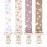 Stadela Baby Pacifier Clip Holder - Girl or Boy Unisex 4 Pack Gift Set - Blush Pink and Beige Butterflies (Anabella)