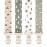 Stadela Baby Pacifier Clip Holder - Girl or Boy Unisex 4 Pack Gift Set - Woodland Mushrooms Bees Neutral Green Beige (Forest)