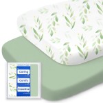 Bassinet Sheets for Baby Boy Girl, TotBasic Buttery Soft Universal Bassinet Fitted Sheet, Compatible with Halo, Mika Micky, Baby Delight, Dream On Me, Maxi COSI and More Bassinet Mattress(Greenleaf)