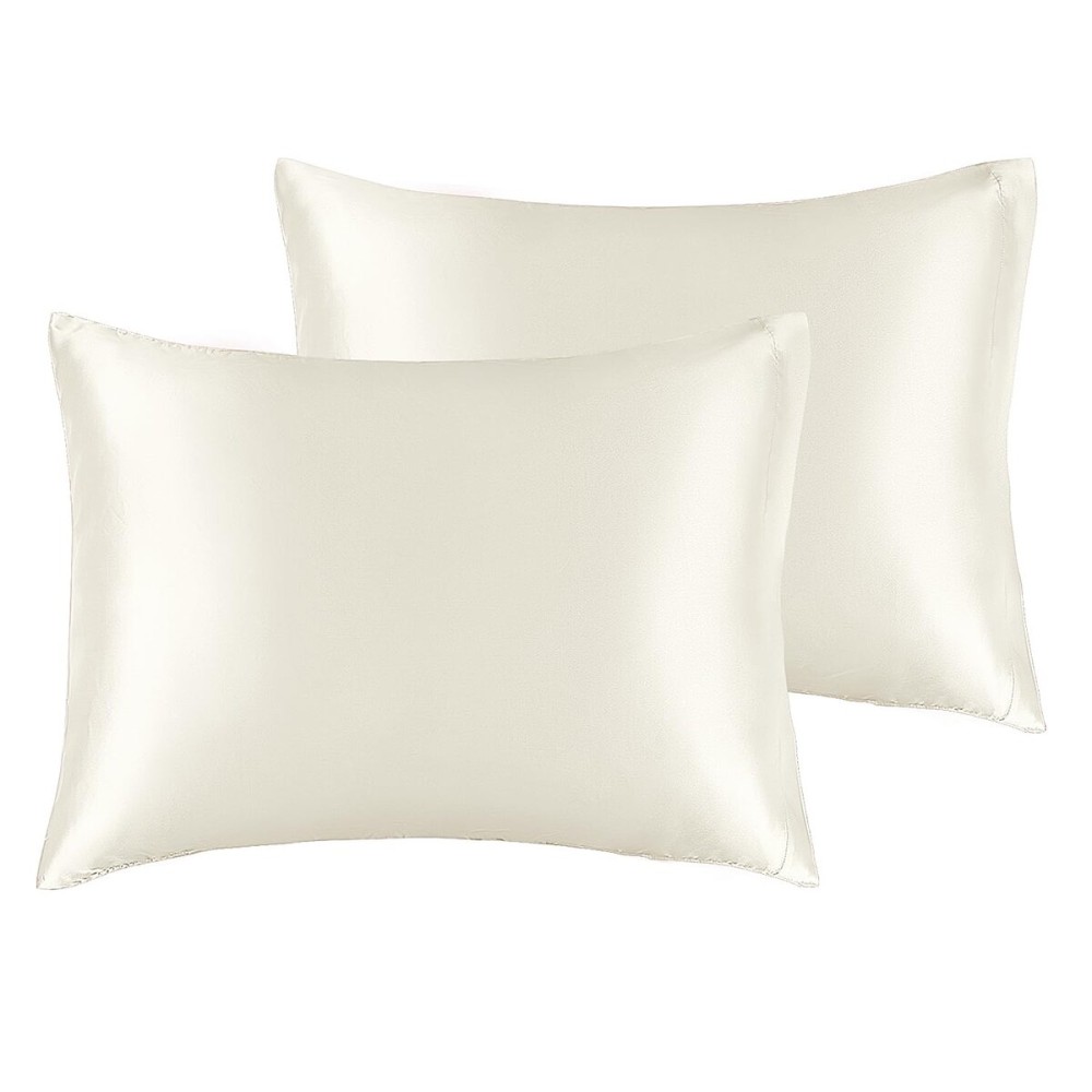 BEDELITE Satin Pillowcase for Hair and Skin, Super Soft and Cooling Similar to Silk Pillow Cases 2 Pack with Envelope Closure, Gift for Women Men(13x18 Toddler Size, Ivory)