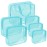 APREUTY Clear Makeup Bags, TSA Approved 6 Pcs Cosmetic Makeup Bags Set Clear PVC with Zipper Handle Portable Travel Luggage Pouch Airport Airline Vacation Organization(Light Blue)
