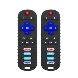 2 Pack Remote Control Shape Teether for Baby,Babies Toy, TV Remote Control,Silicone Remote Control Teething Toys