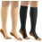 bropite Zipper Compression Socks Women & Men - 2Pairs Calf Knee High 15-20mmHg Open Toe Compression Stocking suit for Walking