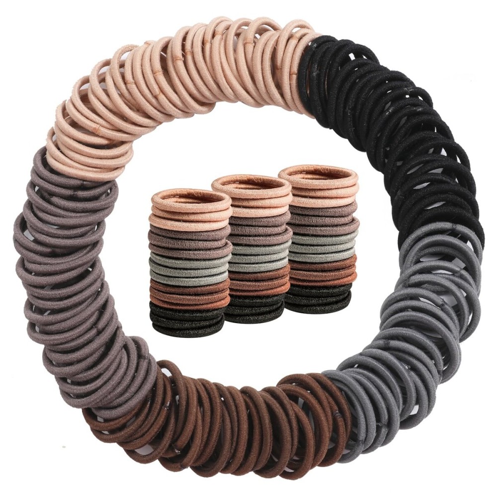 200PCS Elastic Hair Ties, No Crease Hair Small Ponytail Holders for Kids Girls Baby Toddler, Neutral Color, Hair Holiday Accessories