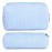 SOIDRAM Corduroy Cosmetic Bag - Cute Blue Makeup Pouch, Large Capacity, Travel Toiletry Bag Organizer with 1Pcs Makeup Brushes Storage
