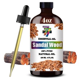 Sandalwood Essential Oil (4 oz/120 ml) - Sandalwood Oils for Aromatherapy, diffusers, humidifiers, Home fragrances, DIY Skincare, soap Making, DIY Candle, Relaxation, Yoga, and Meditation