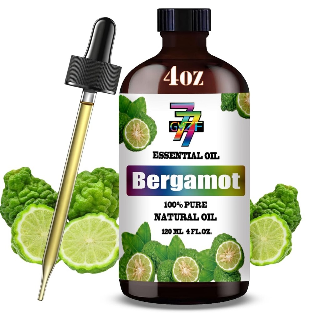 Bergamot Essential Oil (4 oz/120 ml) - Bergamot Oils for Aromatherapy, diffusers, humidifiers, Home fragrances, DIY Skincare, soap Making, DIY Candle, Relaxation, Yoga, and Meditation
