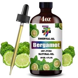 Bergamot Essential Oil (4 oz/120 ml) - Bergamot Oils for Aromatherapy, diffusers, humidifiers, Home fragrances, DIY Skincare, soap Making, DIY Candle, Relaxation, Yoga, and Meditation
