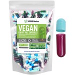XPRS Nutra Size 0 Empty Capsules - 1000 Count Empty Vegan Capsules - Vegetarian Pills- DIY Vegetable Capsule Filling- Veggie Pill Caps for Do-It-Yourself Supplements (Multi Color)