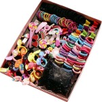 YANRONG Hair Accessories Set (1189PCS) - Candy Colors Eco-friendly Nylon Hair Ties, Disposable Rubber Bands, Hair Bands, and Hair Clips for Women and Girls - Pink