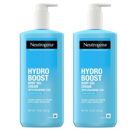 Neutrogena Hydro Boost Body Gel Cream, Hydrating Body Lotion with Hyaluronic Acid for Normal to Dry Skin, Hyaluronic Acid Lightweight Moisturizer, 16 oz, 2 Pack