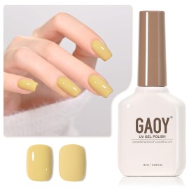 GAOY Yellow Gel Nail Polish, 16ml Soak Off Gel Polish, UV Light Cure for Nail Art DIY Manicure at Home, 2009 Dijon Yellow
