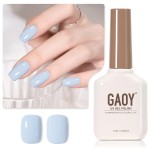 GAOY Pastel Blue Gel Nail Polish, 16ml Soak Off Gel Polish, UV Light Cure for Nail Art DIY Manicure at Home, 1996 Morning Mist