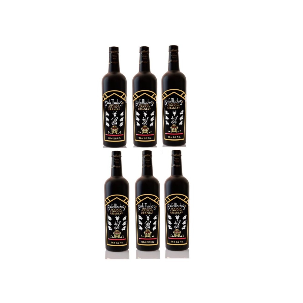 Siete Machos URANIA Original Cologne 33.82 oz. (1000ml) (6 Pack)