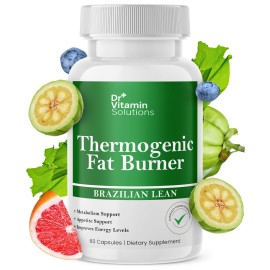 Thermogenic Fat Burner Brazilian Lean, Weight Loss Pills for Women, Waist Trimmer & Supplements for Bloating for Women & Men, 60 Capsules