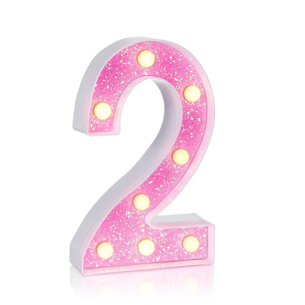 Foaky Pink Light up LettersPink Party Decorations,Girls Room Decor,Glitter Marquee Numbers,Alphabet Letter Sign for Night Light Birthday Party Girls Gifts, Home Bar Decoration (2)