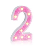 Foaky Pink Light up LettersPink Party Decorations,Girls Room Decor,Glitter Marquee Numbers,Alphabet Letter Sign for Night Light Birthday Party Girls Gifts, Home Bar Decoration (2)