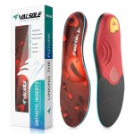 VALSOLE Heavy Duty Support Pain Relief Orthotics - 220+ lbs Plantar Fasciitis High Arch Support Insoles for Men Women,Flat Feet Orthotic Insert,Work Boot Shoe Insole,Absorb Shock with Every Step(Red)