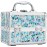 FRENESSA Makeup Case Train Case Portable Kids Makeup Box with Mirror Lock Box Travel Cosmetic Train Cases Hard Makeup Organizer for Girls Nail Craft Storage Vanity Mosaic Puzzle