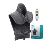 Ruqiji 26 x 35 Neck&Shoulder&Back Heating Pad with12 Temperature Settings, Pain Relief for Back/Neck/Shoulders/Menstrual Pain, Christmas Gifts for Women Men Mom Dad-Dark Grey