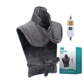 Ruqiji 26 x 35 Neck&Shoulder&Back Heating Pad with12 Temperature Settings, Pain Relief for Back/Neck/Shoulders/Menstrual Pain, Christmas Gifts for Women Men Mom Dad-Dark Grey