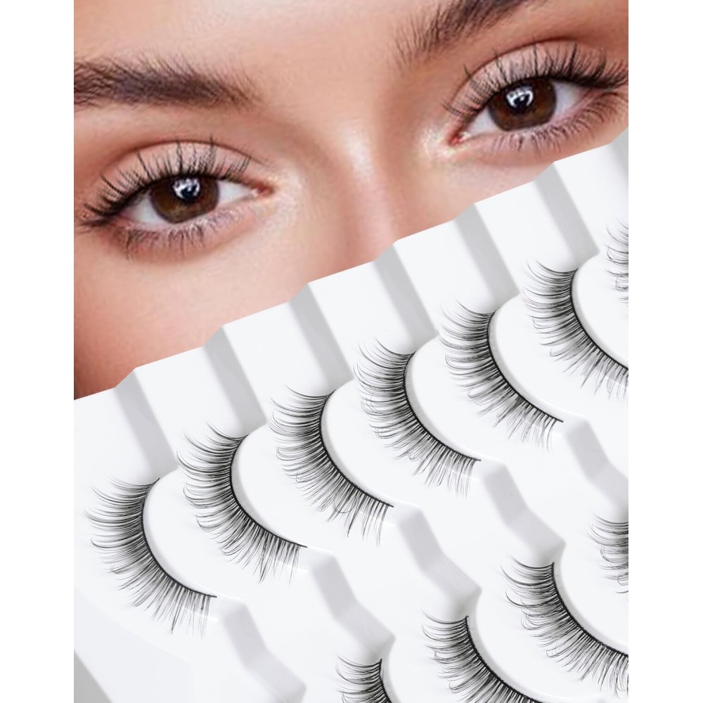 Natural Lashes Short Lashes Short Eyelashes Natural Look Small Lashes Wispy False Eyelashes Natural Fake Eyelashes for Small Eyes 9mm K15