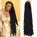 7 Packs 30 Inch Faux Locs Crochet Hair for Black Women Soft Locs Crochet Hair for Butterfly Locs Curly Wavy Goddess Locs Crochet Loc Hair (30 inch(pack of 7), 1B)