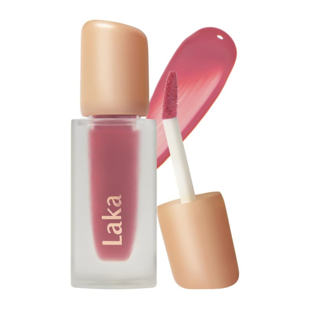 Laka Fruity Glam Tint, 4.5g/0.15oz, Glowing Lip Stain with Wide Color Spectrum, Hydrating & Lightweight Texture, Long-Lasting Bold Stain, Non-Sticky, Vegan, K-Beauty (111 Mellow)