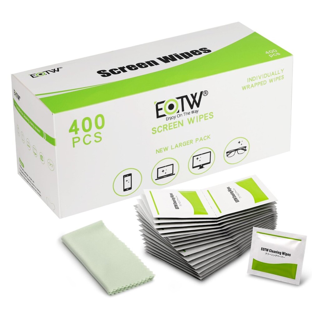 Screen Wipes Individually Wrapped, EOTW Pre-moistened Computer Phone Lens Cleaning Wipes for iPhone iPad Tablet PC Computer LED Screen, Pack of 400