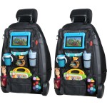 Lusso Gear Heavy Duty Back Seat Car Organizer Extra Large for Protection, Sag Proof & Reinforced Corners, Protects iPad & Backseat, 12 Versatile Car Seat Organizer Storage Compartments (Black) 2-Pack