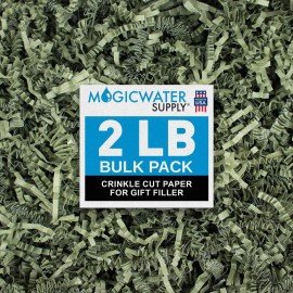 MagicWater Crinkle Cut Paper for Gift Baskets - 2LB - Army Green - Perfect for Shredded Paper Filler, Basket Filler, Gift Boxes, Bridesmaid Gifts, Christmas Stuffers & More - Ideal for All Occasions