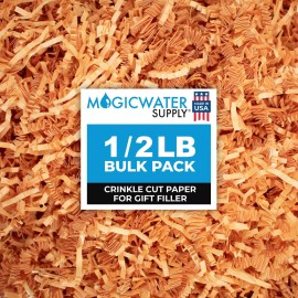 MagicWater Crinkle Cut Paper for Gift Baskets - 1/2 LB - Yellow Orange - Perfect for Shredded Paper Filler, Basket Filler, Gift Boxes, Bridesmaid Gifts, Christmas Stuffers - Ideal for All Occasions