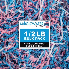MagicWater Crinkle Cut Paper for Gift Baskets - 1/2 LB - Red & Green - Perfect for Shredded Paper Filler, Basket Filler, Gift Boxes, Bridesmaid Gifts, Christmas Stuffers - Ideal for All Occasions