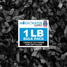 MagicWater Supply Crinkle Cut Paper Shred Filler-1LB Monster Black-Decorative & Protective Packaging for Bridesmaid Gifts & Bridesmaid Proposal Gifts Holiday Stuffers Birthdays Wedding & Anniversaries
