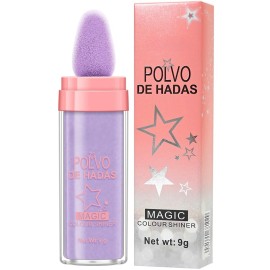 URQT Polvo De Hadas Fairy Highlight Patting Powder Highlighter Body Brightens the Natural Three-dimensional Face Powder Blusher (04 Fantasy Purple)