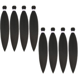 Alrence Pre Stretched Braiding Hair Long Braid 20 Inch 8 Packs Professional Braiding Hair Extensions Synthetic Crochet Twist Braids (20 Inch, 4)