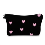 Aiphamy Cute Travel Makeup Bag Cosmetic Bag Small Pouch Gift for Women (Pink Heart)