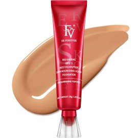 FV Dewy Liquid Foundation, Hydrating Smooth Formula & Lightweight, Longwear Medium-Full Coverage with Natural Finish, Waterproof Foundation for Dry/Combination Skin, 30g, Nourishing Toffee