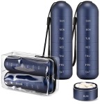 [2 Pack] Zannaki Metal Travel Pill Organizer, Portable Waterproof Weekly Pill Box, Large Aluminum Alloy Pill Case Container, BPA Free 7 Day Daily Medicine Organizer Holder for Vitamin, Supplement