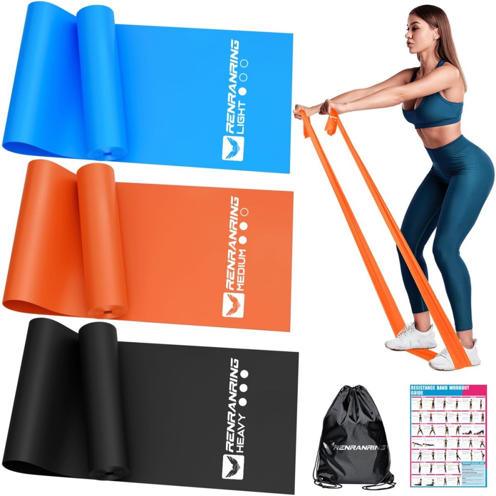Resistance Bands for Working Out, Exercise Bands for Physical Therapy, Stretch, Recovery, Pilates, Rehab, Strength Training and Yoga Starter Set