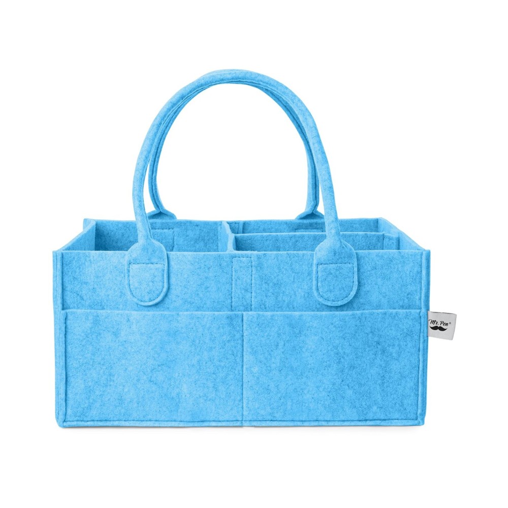 Mr. Pen- Baby Diaper Caddy Organizer, 1 Pack, Blue, Baby Caddy Organizer with Handle, Compact Size, Collapsible & Portable