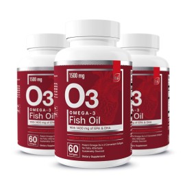 Essential Elements Omega-3 Fish Oil Supplement with EPA & DHA | Fatty Acids for Immune, Heart & Cognitive Support | 60 Softgels (3-Pack)