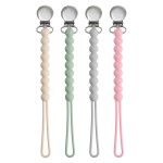 Pacifier Clips for Boys Girls - MORIBOX 4 Pack Paci Clip Soothe Baby Binky Holder for Shower Birthday Gift