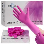 FINITEX Nitrile Disposable Latex-Free Gloves - 3.5mil 100PCS/Box Powder-Free 9inch Guantes de Nitrilo Cleaning Medical Exam Food Cooking Glove(100, X-Small)