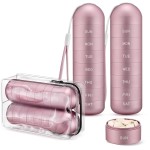 [2 Pack] Zannaki Metal Travel Pill Organizer, Portable Waterproof Weekly Pill Box, Large Aluminum Alloy Pill Case Container, BPA Free 7 Day Daily Medicine Organizer Holder for Vitamin, Supplement