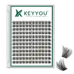Lash Clusters 144pcs Individual Lashes D Curl 12mm Eyelash Clusters KEYYOU Air Touch Cluster Lashes Super Lightweight Soft Wispy Comfortable Easy DIY at Home(Air02-D-12mm)